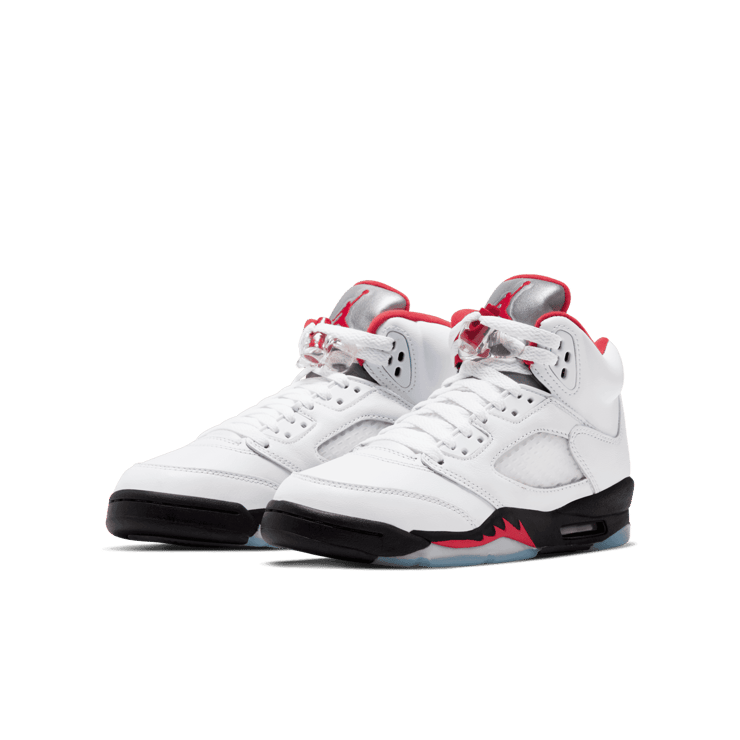 Air Jordan 5 Retro Fire Red Silver Tongue (2020) (GS) Angle 2