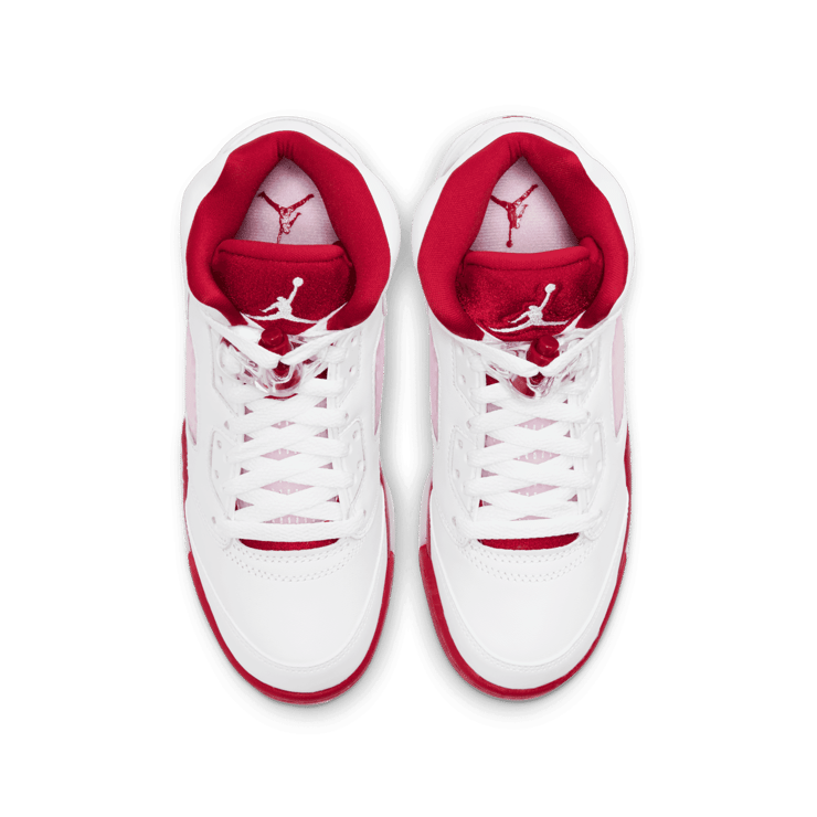 Air Jordan 5 Retro White Pink Red (GS) Angle 1