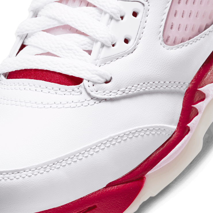 Air Jordan 5 Retro White Pink Red (GS) Angle 4