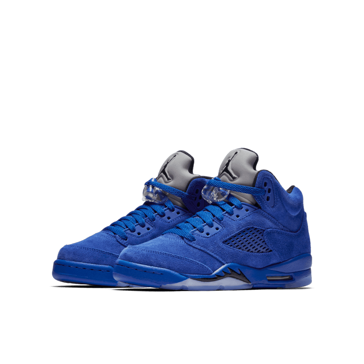 Air Jordan 5 Retro Blue Suede (GS) Angle 2