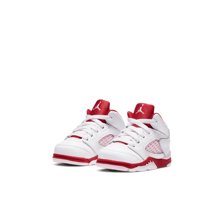 Air Jordan 5 Retro White Pink Red (TD) Angle 2