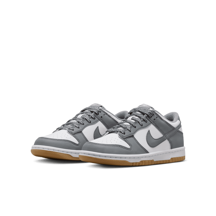 Nike Dunk Low White Smoke Grey Gum (GS) Angle 2