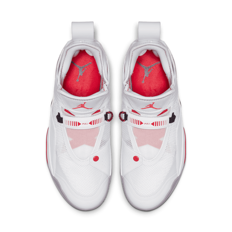 Air Jordan XXXIII SE White Gym Red Black Angle 1