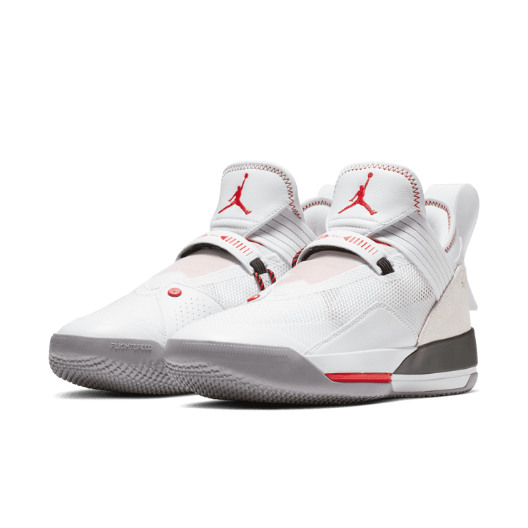 Air Jordan XXXIII SE White Gym Red Black Angle 2