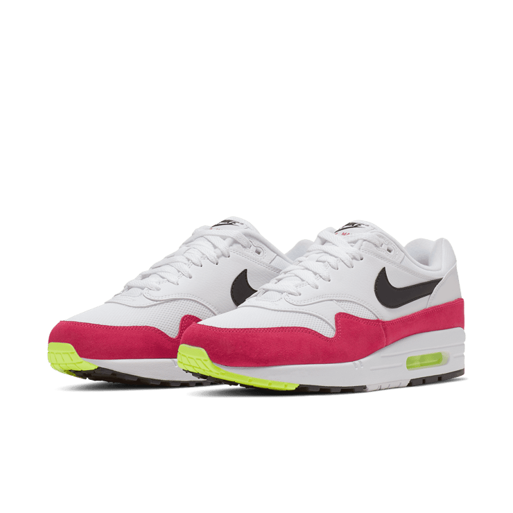 Nike Air Max 1 White Black Volt Rush Pink Angle 2