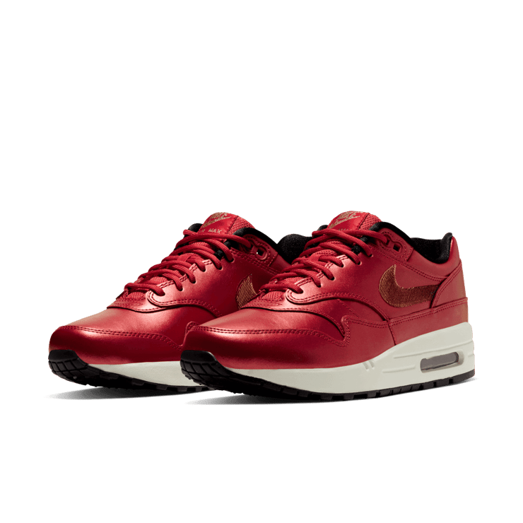 Nike Air Max 1 Red Gold Sequin (W) Angle 2