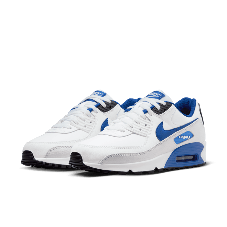 Nike Air Max 90 White Black Royal Angle 2