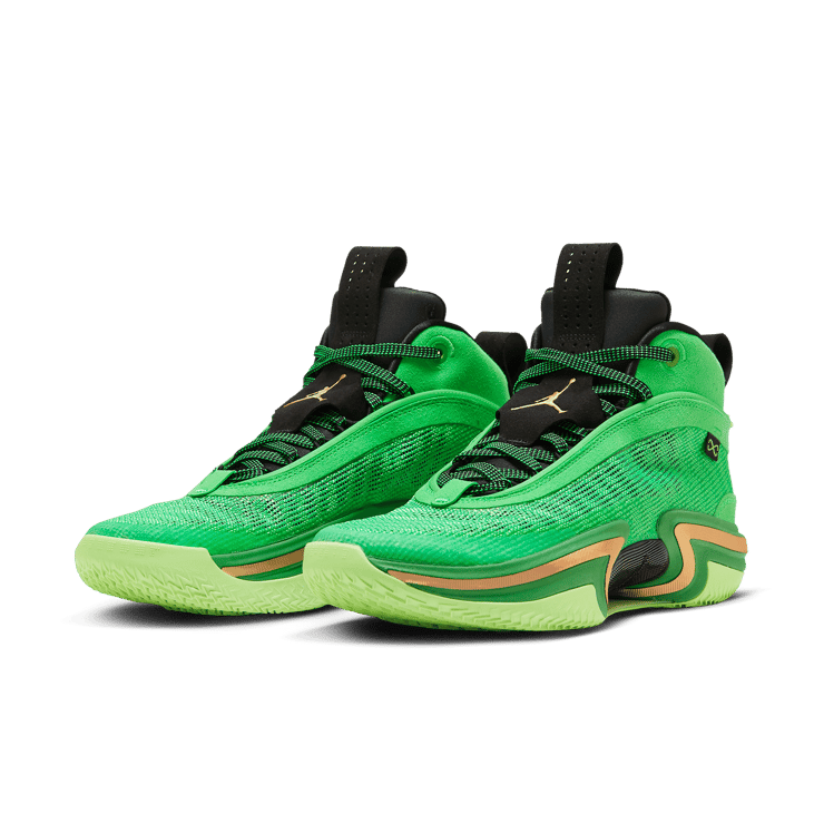 Air Jordan 36 Green and Gold Angle 2