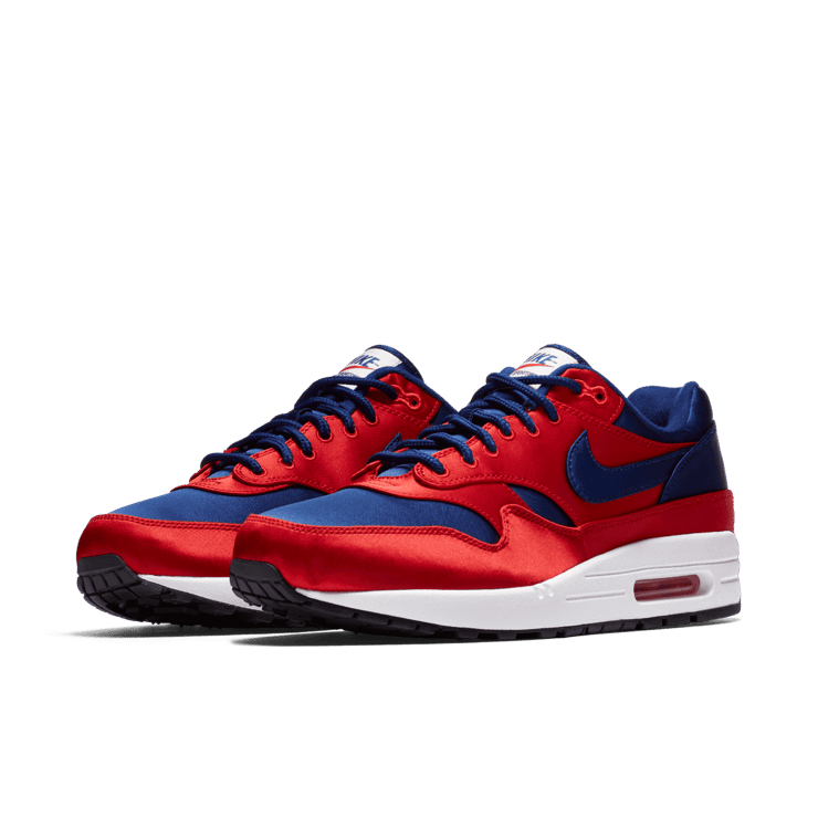 Nike Air Max 1 Satin University Red Deep Royal Blue Angle 2