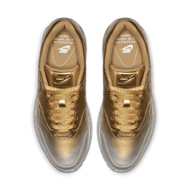 Nike Air Max 1 LX Metallic Gold Metallic Platinum (W) Angle 1