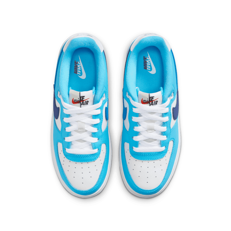 Nike Air Force 1 Low Split Light Photo Blue Deep Royal Blue (GS) Angle 1