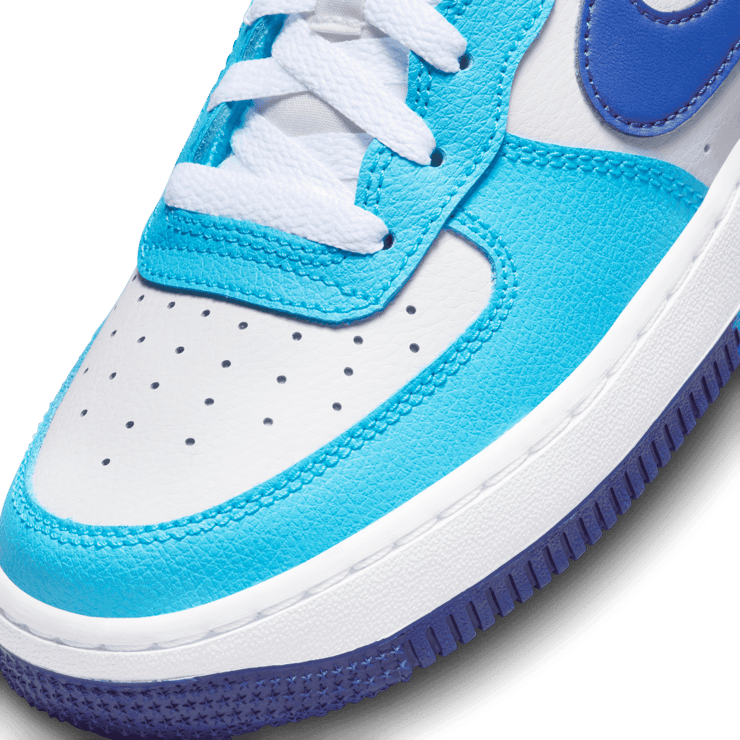 Nike Air Force 1 Low Split Light Photo Blue Deep Royal Blue (GS) Angle 4
