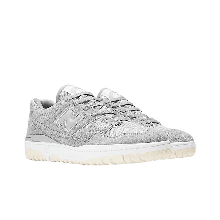 New Balance 550 Grey Suede Angle 2