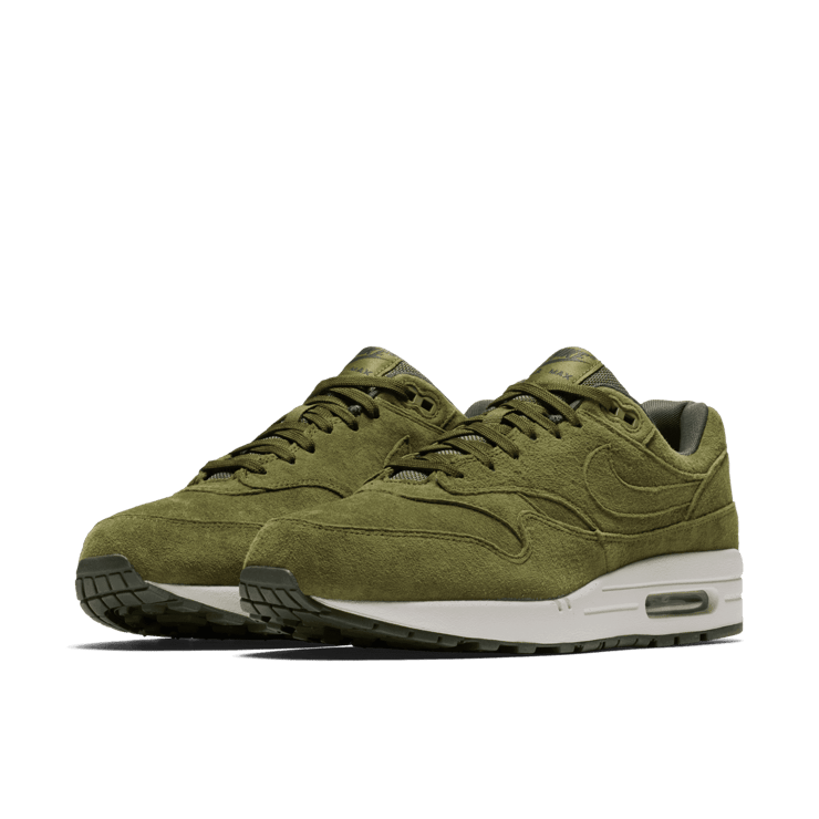 Nike Air Max 1 Olive Canvas Suede Angle 2