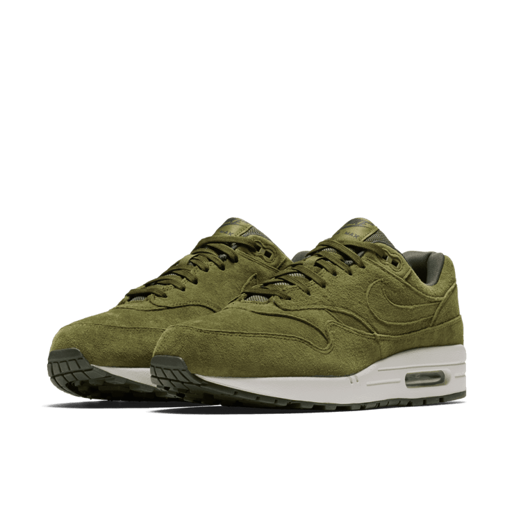 Nike Air Max 1 Olive Canvas Suede Angle 2