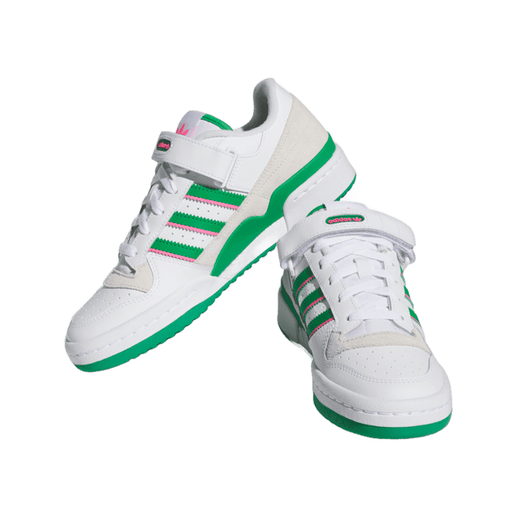 adidas Forum Low White Green Lucid Pink (W) Angle 2
