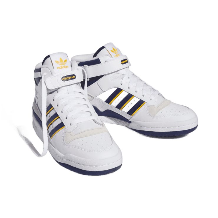 adidas Forum Mid Cloud White Dark Blue (W) Angle 2