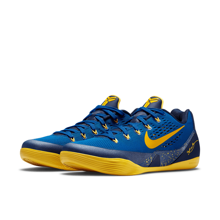 Nike Kobe 9 EM Gym Blue University Gold Angle 2