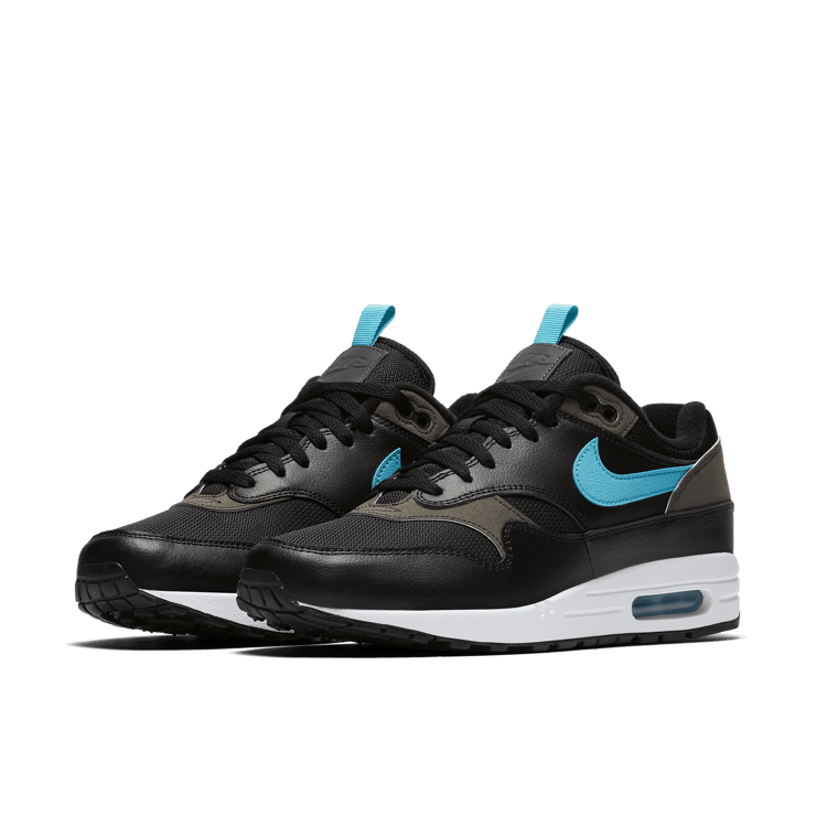 Nike Air Max 1 Tongue Tab Black Blue Fury Angle 2