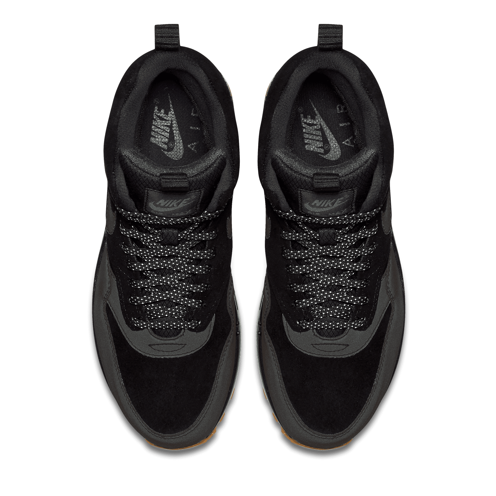 nike air max 1 triple black gum