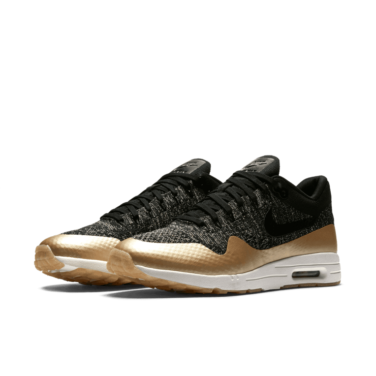 Nike Air Max 1 Ultra Flyknit Metallic Gold (W) Angle 2