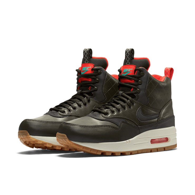 Nike Air Max 1 Mid Sneakerboot Reflect Sequoia/Black-Bright Crimson-Mint (W) Angle 2