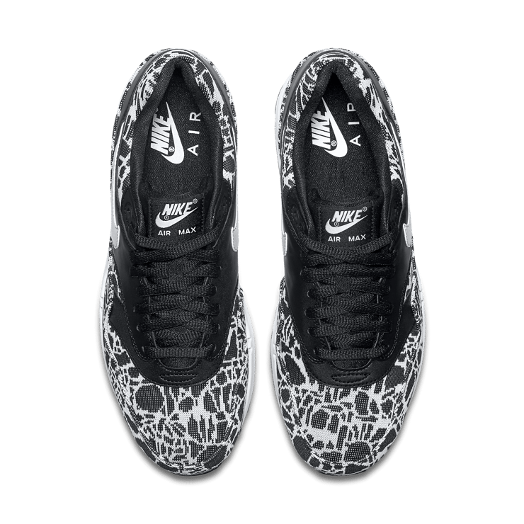 Nike Air Max 1 Jacquard Black White Metallic Silver (W) Angle 1