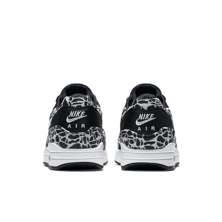 Nike Air Max 1 Jacquard Black White Metallic Silver (W) Angle 3