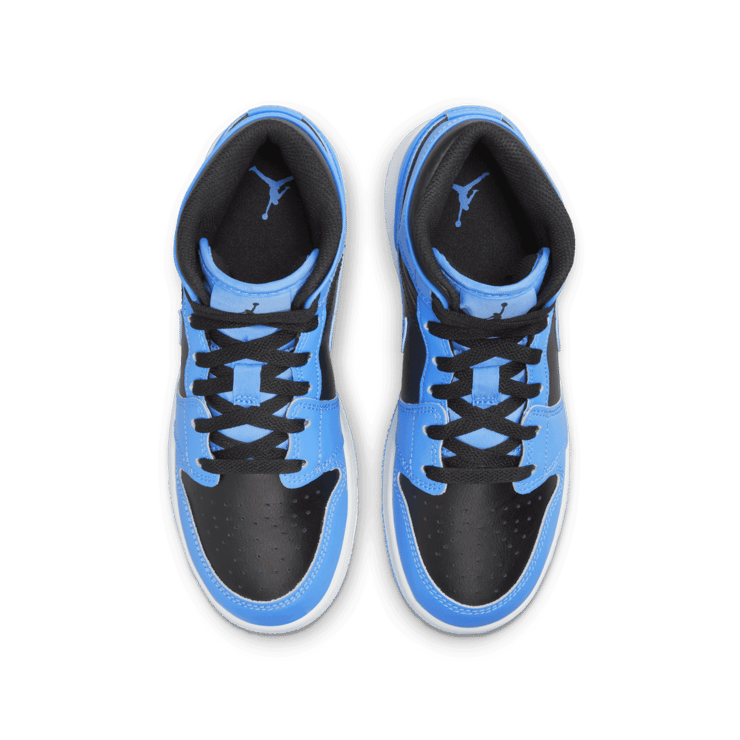Air Jordan 1 Mid Black University Blue (GS) Angle 1