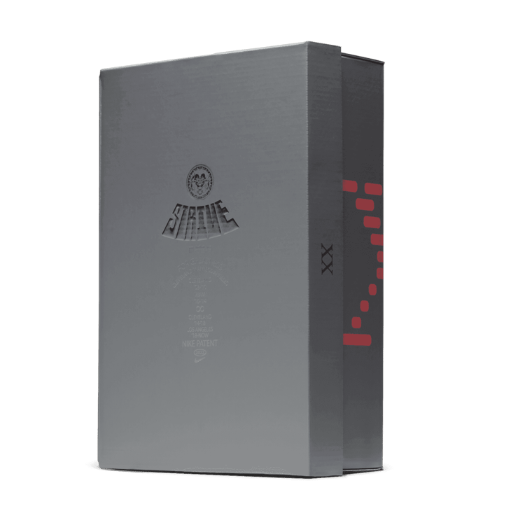 Nike LeBron 20 Black University Red (GS) Angle 11