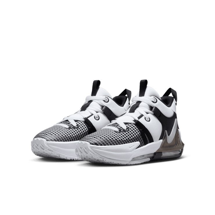 Nike LeBron Witness 7 White Black (GS) Angle 2