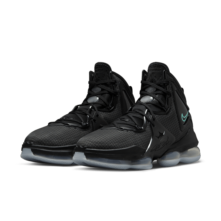 Nike LeBron 19 Black Aqua Angle 2