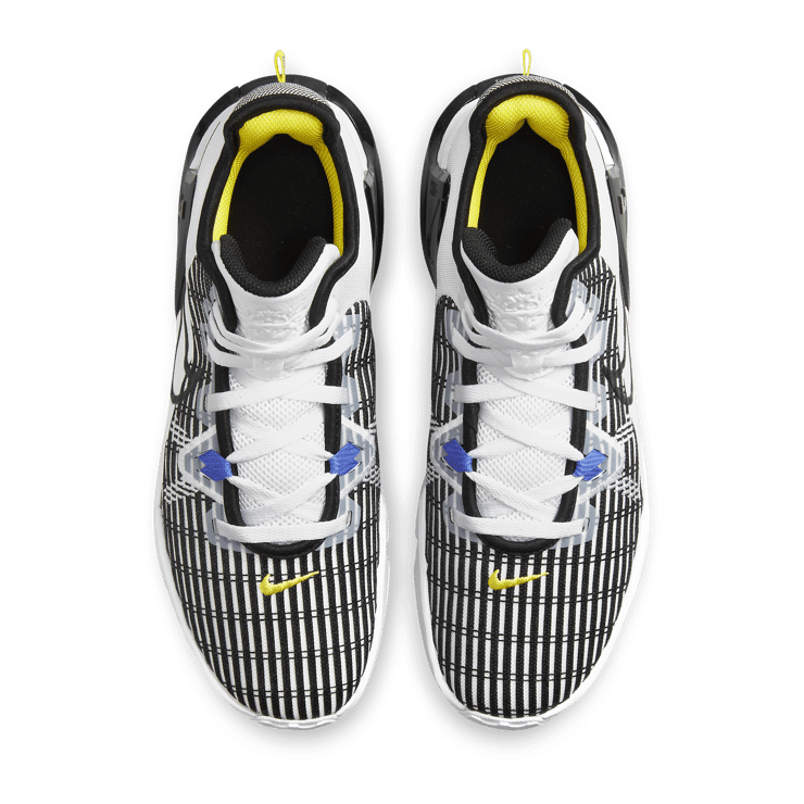 Nike LeBron Witness 6 White Persian Purple Shock Yellow Angle 1