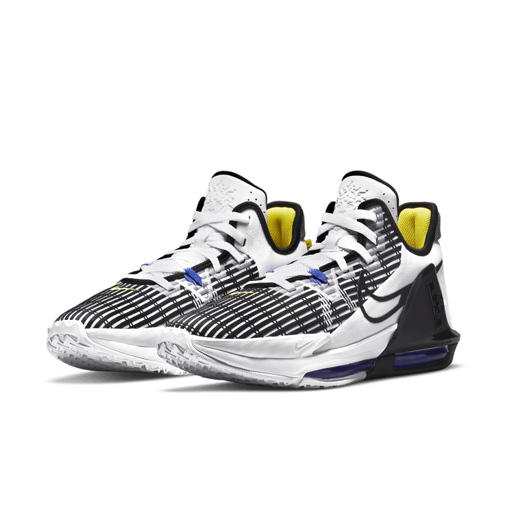 Nike LeBron Witness 6 White Persian Purple Shock Yellow Angle 2