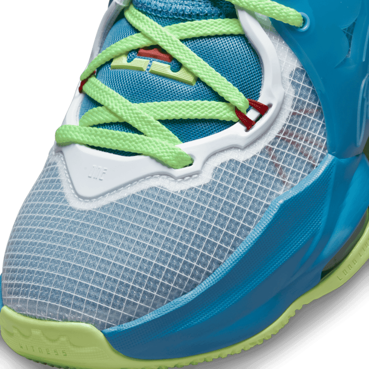 Nike LeBron 19 Dutch Blue Lime Glow (GS) Angle 4