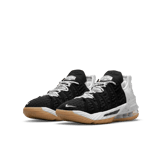 Nike LeBron 18 Black White Gum (GS) Angle 2