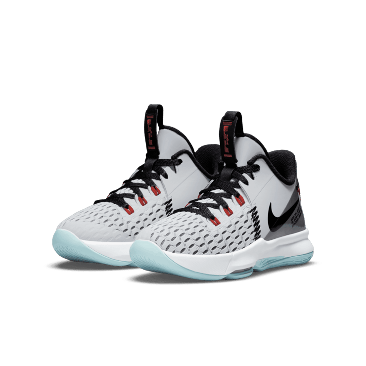 Nike LeBron Witness 5 Pure Platinum Light Dew (GS) Angle 2