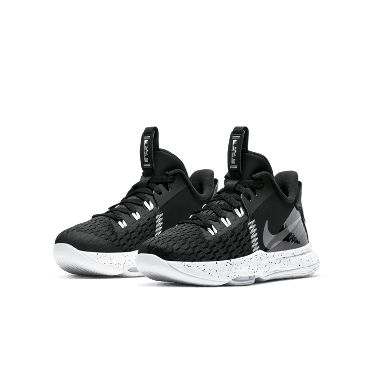 Nike LeBron Witness 5 Black Metallic Silver (GS) Angle 2