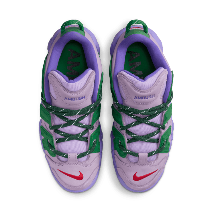 Nike Air More Uptempo Low AMBUSH Lilac Apple Green Angle 1