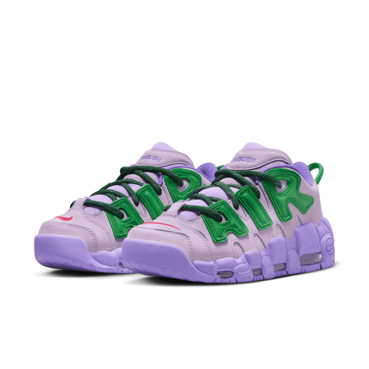 Nike Air More Uptempo Low AMBUSH Lilac Apple Green Angle 2