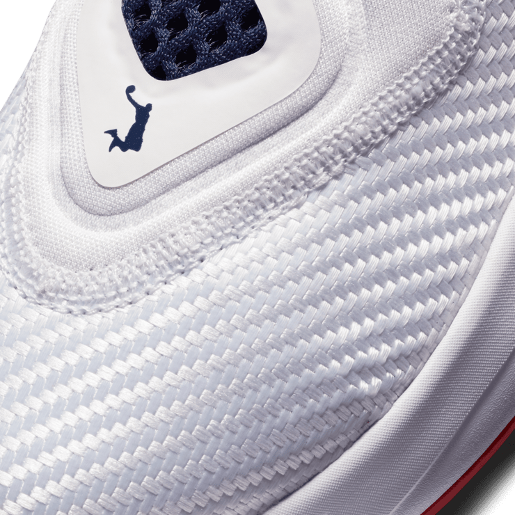 Nike LeBron Solder 14 White University Red (GS) Angle 4