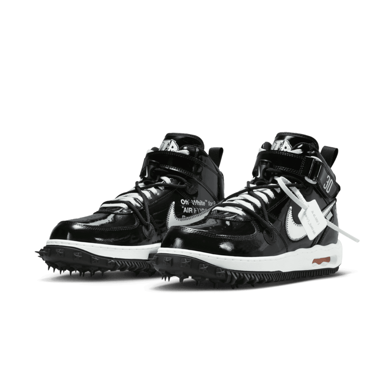 Nike Air Force 1 Mid Sheed Off-White Black White Angle 2