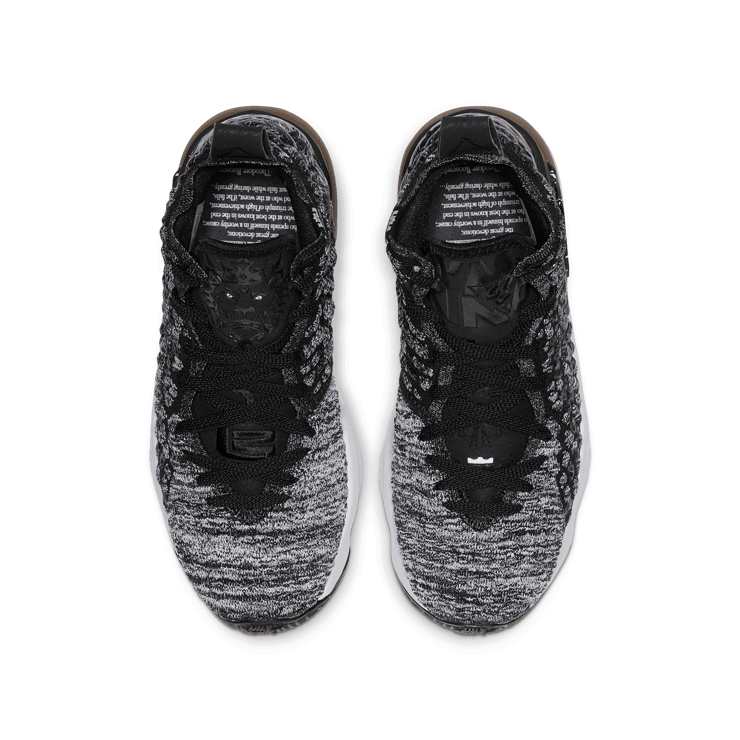 Nike LeBron 17 Black White (GS) Angle 1