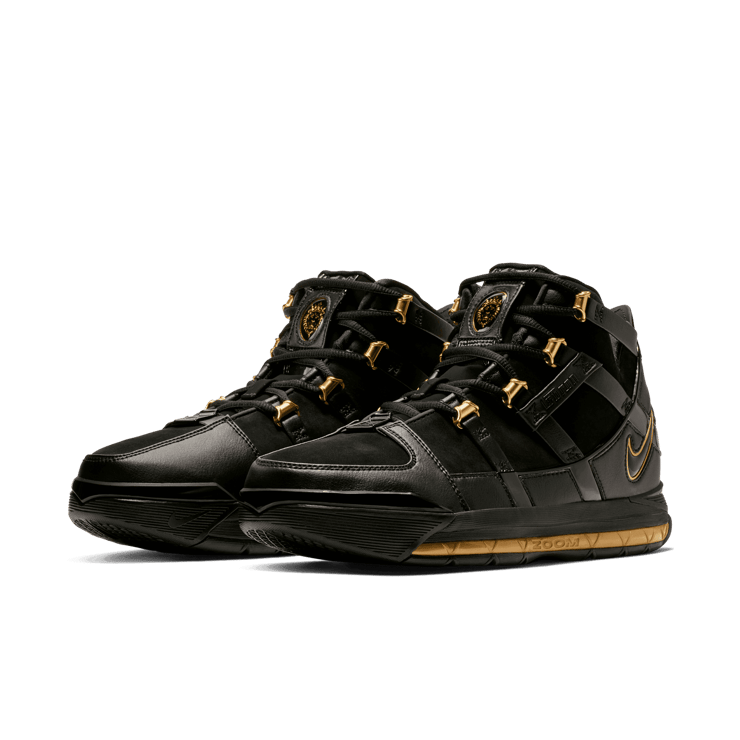 Nike LeBron 3 Black Gold (2018) Angle 2