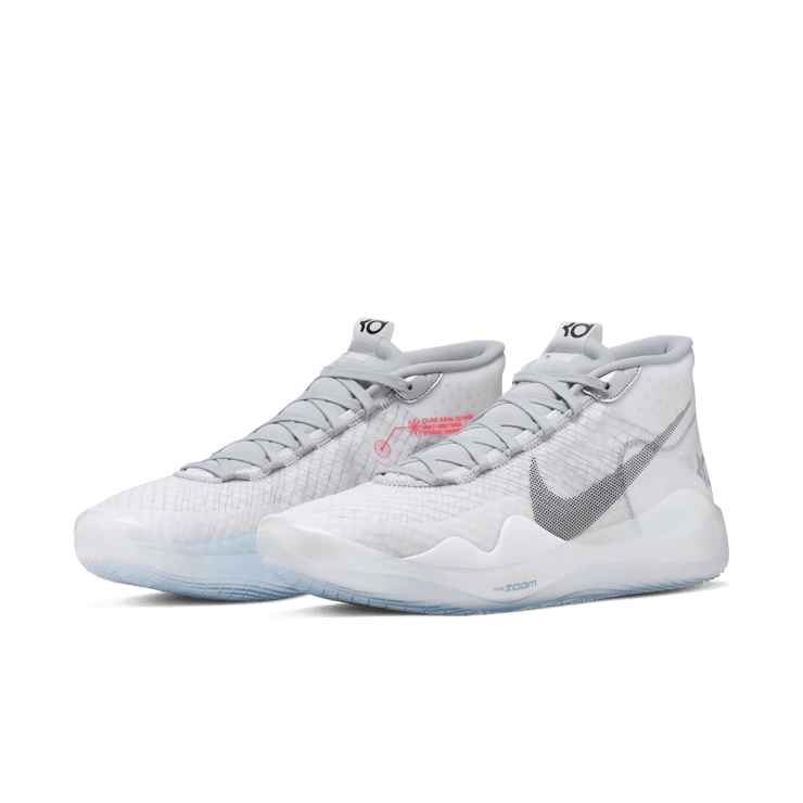 Nike KD 12 White Wolf Grey Angle 2