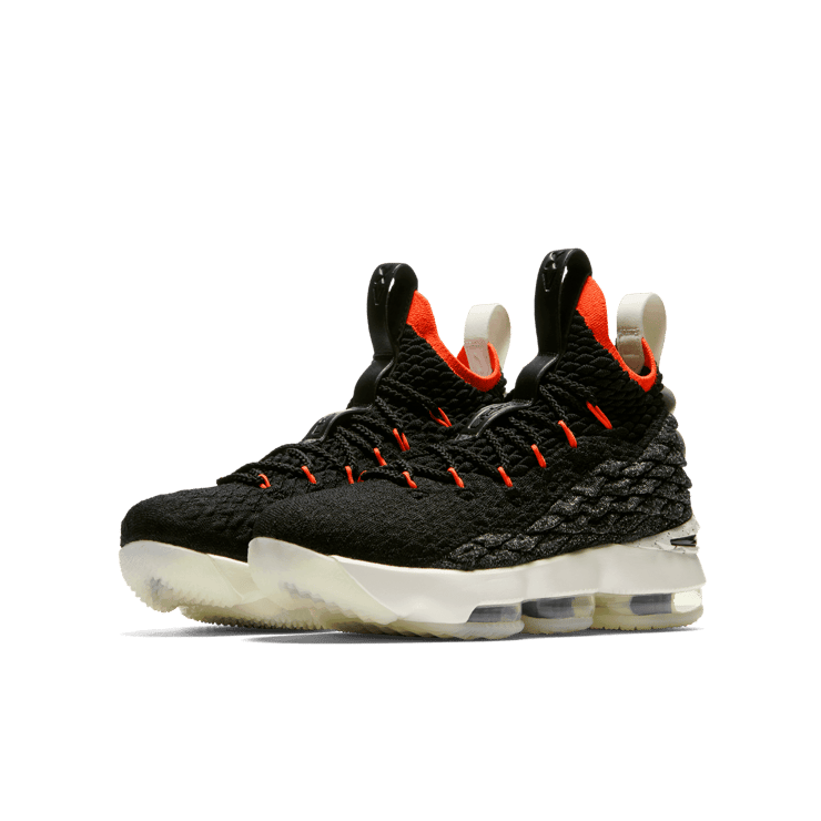 Nike LeBron 15 Black Bright Crimson (GS) Angle 2