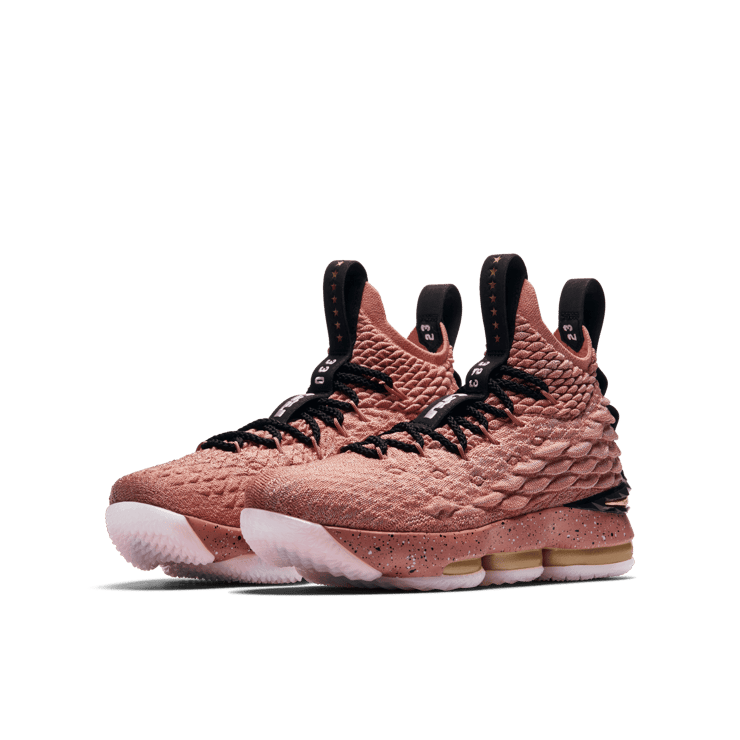 Nike LeBron 15 Rust Pink (GS) Angle 2