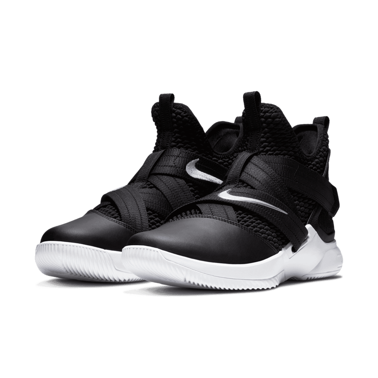 Nike LeBron Soldier 12 TB Black White Silver Angle 2