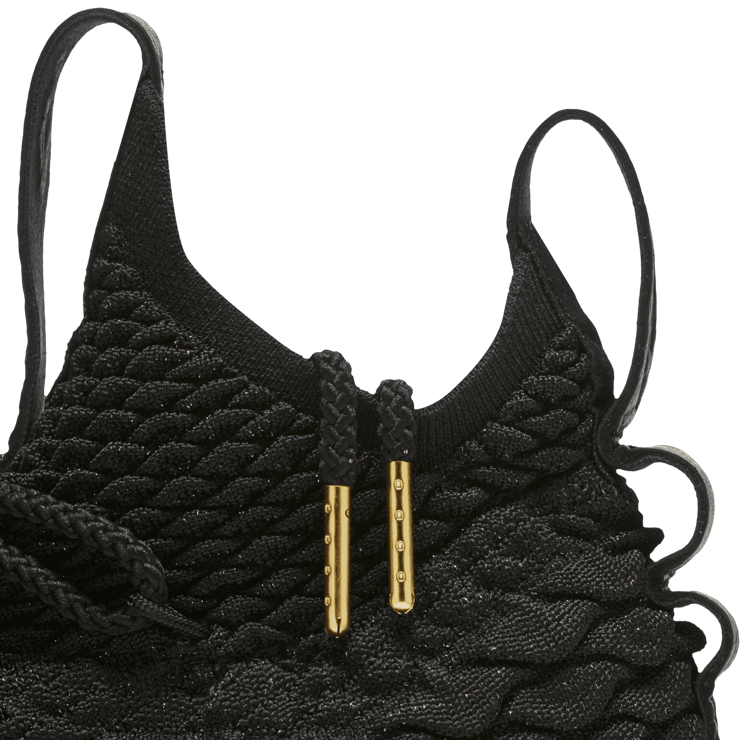 Nike LeBron 15 Black Gold Angle 4