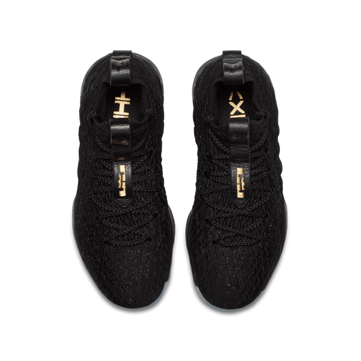 Nike LeBron 15 Black Metallic Gold (GS) Angle 1